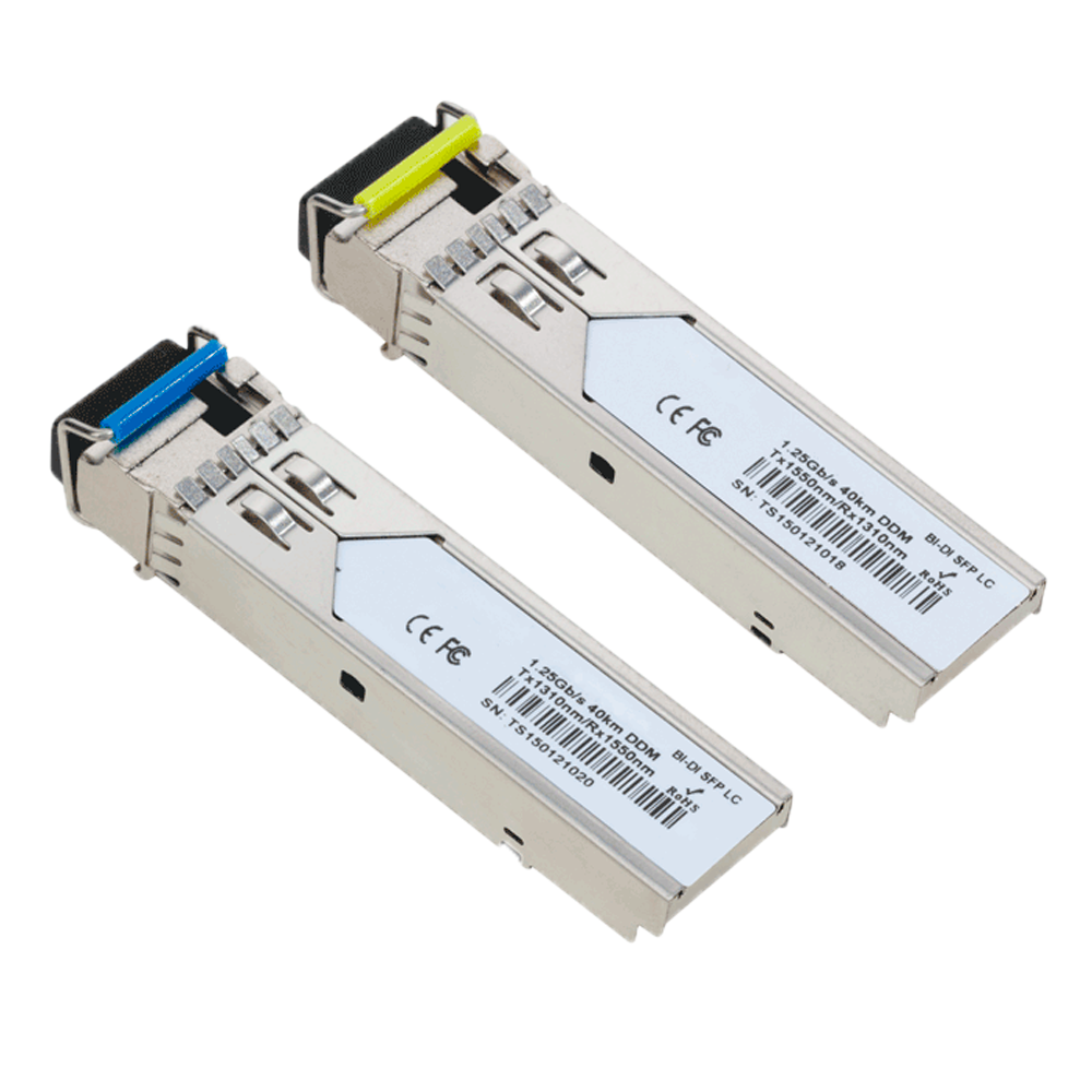[SFP-TR1513EX-40SMF-LC] (SFP-TR1513EX-40SMF-LC) Paire de modules émetteurs-récepteurs SFP  - Tx 1550/1310 nm Rx 1310/1550 nm - Fibre monomode - Connecteur LC Simplex - BiDi - Maximum 40 km - 1.25Gb/s - 1000Base-EX