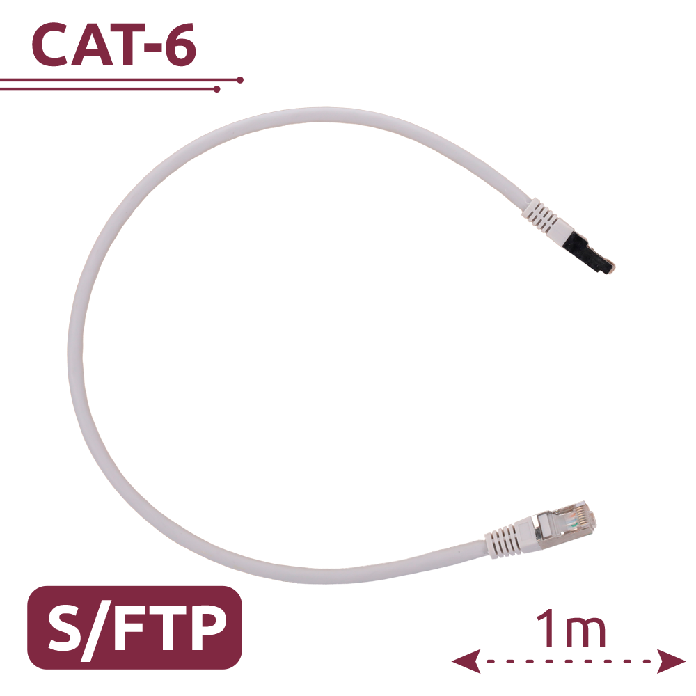 (SFTP6A-H-1W) Câble SFTP - Ethernet - Connecteurs RJ45 - Catégorie 6A - 1 m - Couleur blanche