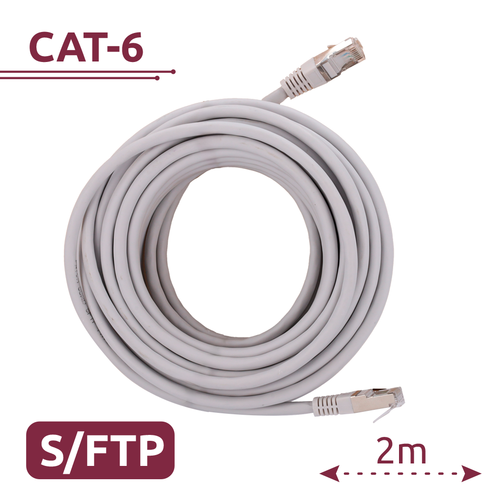 (SFTP6A-H-2W) Câble SFTP - Ethernet - Connecteurs RJ45 - Catégorie 6A - 2 m - Couleur blanche