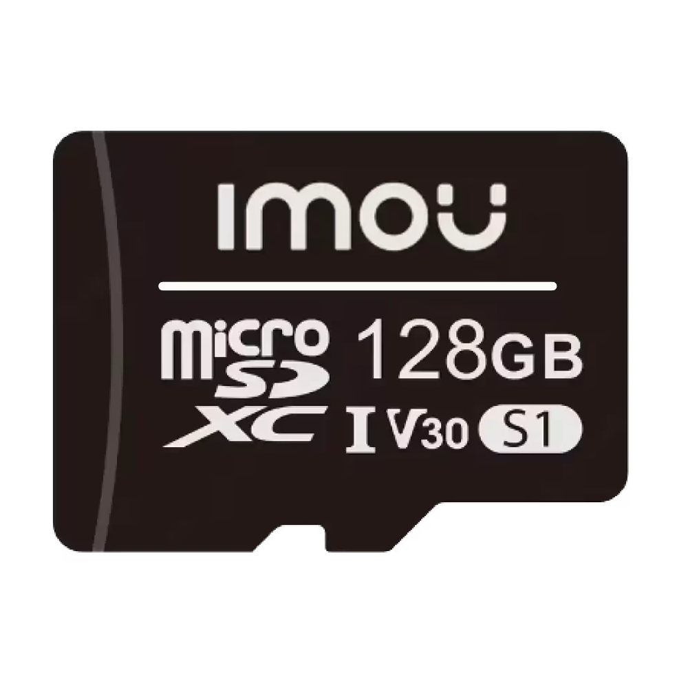 (ST2-128-S1-IMOU) Carte mémoire Micro SD classe Imou 10 128GB - Compatible avec les caméras de surveillance - Classe 10 / V30 - Utilisation à l'intérieur - Matière plastique - Installation facile