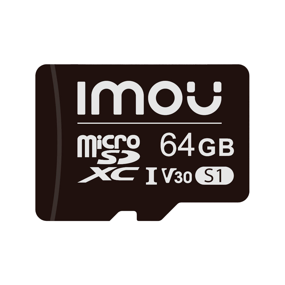 (ST2-64-S1-IMOU) Carte mémoire Micro SD classe Imou 10 64GB - Compatible avec les caméras de surveillance - Classe 10 / V30 - Utilisation à l'intérieur - Matière plastique - Installation facile