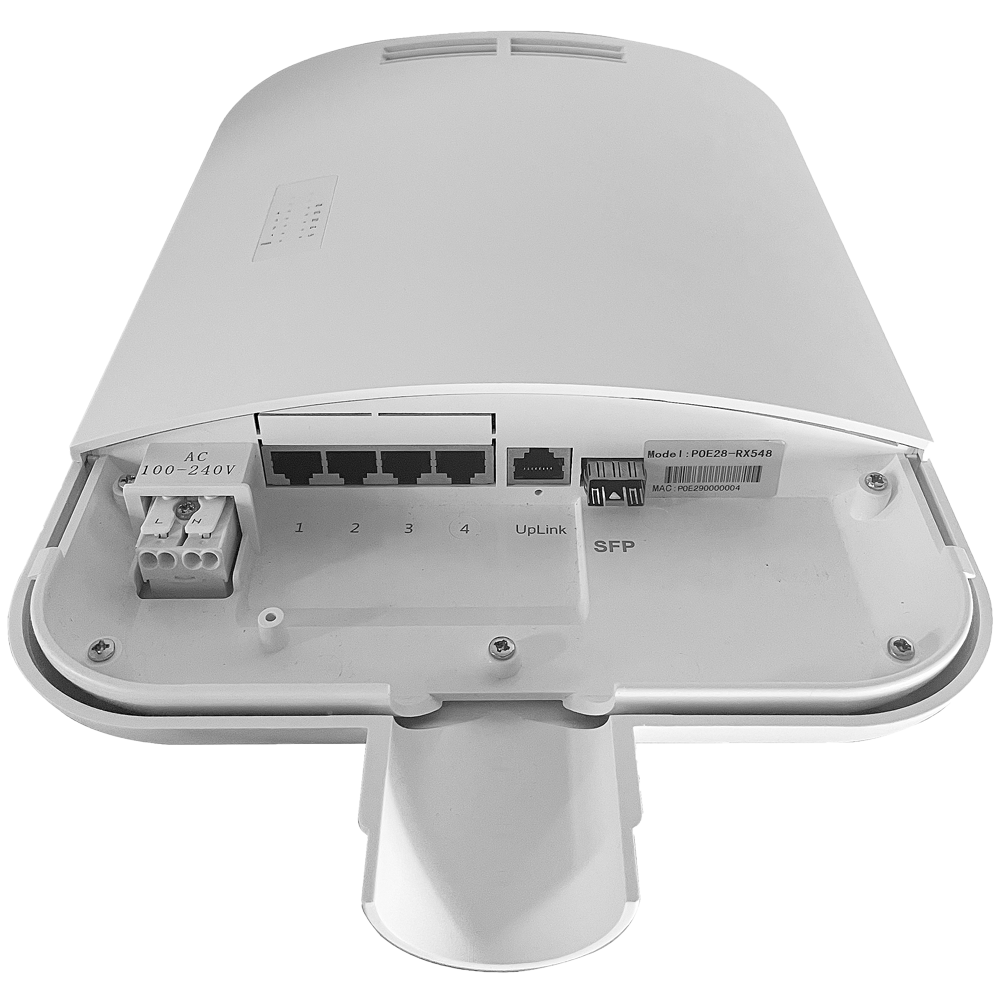 (SW0504POE-G-60-OUT) Switch PoE pour l'extérieur - 4 RJ45 PoE + 1 Uplink RJ45 + 1 Uplink SFP - 4 x 100/1000 Mbps 1 x Gigabit 1 x SFP  - 30 W par port / Maximum 60W - Norme IEEE802.3af/at - PoE/PoE+ - Montage mural et/ou sur poteau