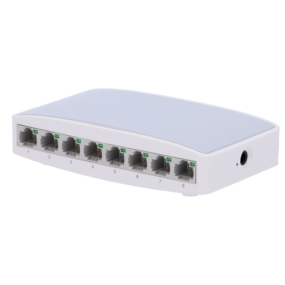 (SW08) Switch de bureau - 8 Ports Fast Ethernet - Vitesse 10/100 Mbps - Plug &amp; Play - Supporte IEEE802.3x - Prend en charge MDI/MDI-X