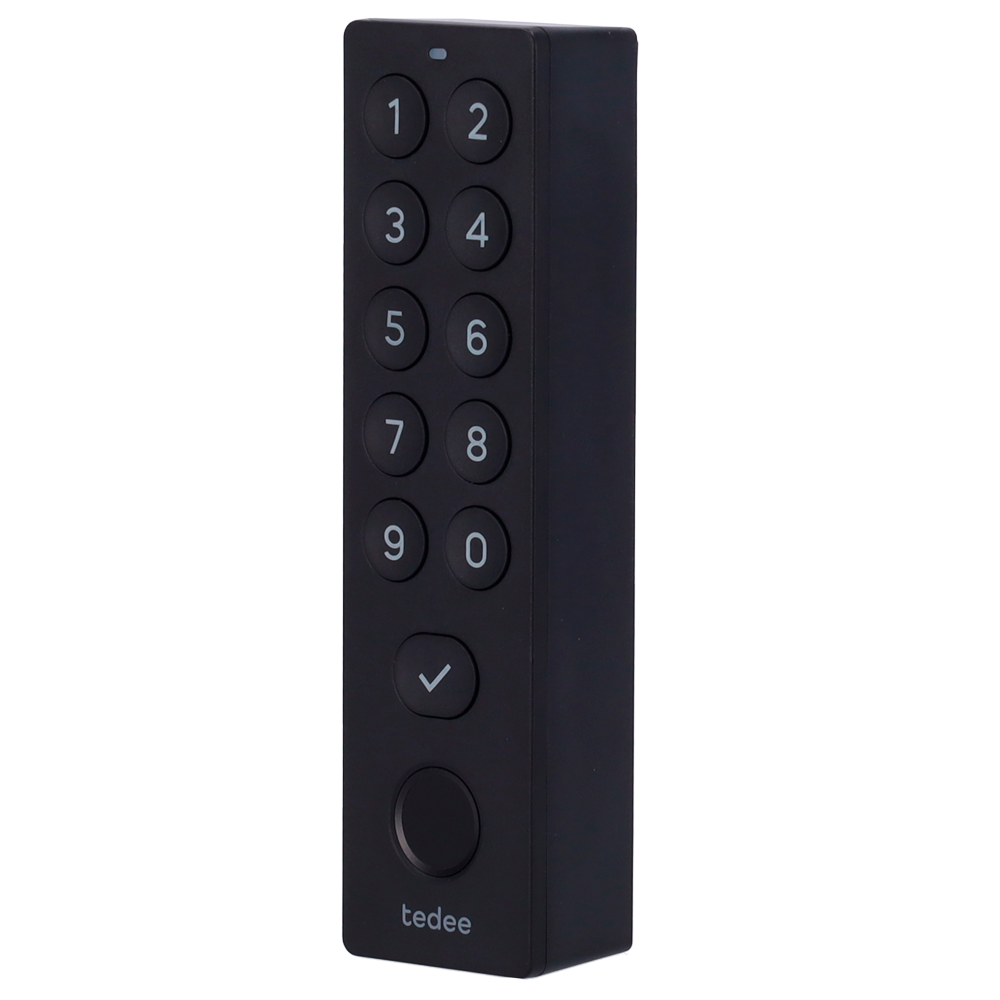 (TEDEE-KEYPADPRO) Accesorio de teclado - Comunicación Bluetooth - Apertura y cierre con PIN o huella - Códigos de un solo uso o temporales - Alimentación con cuatro pilas AAA - Compatible con TEDEE-PRO y TEDEE-GO2
