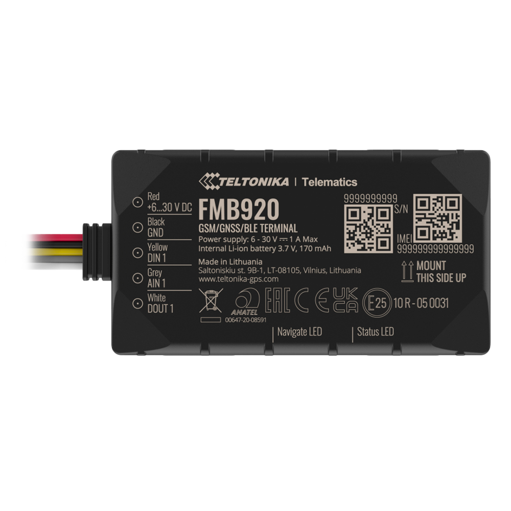 (TK-FMB920) Tracker Plug &amp; Play pour véhicules - Connexion simple - Entrées et sorties câblées - 2G et BLE pour TK-EYE - Micro-SIM - Degré de protection IP54