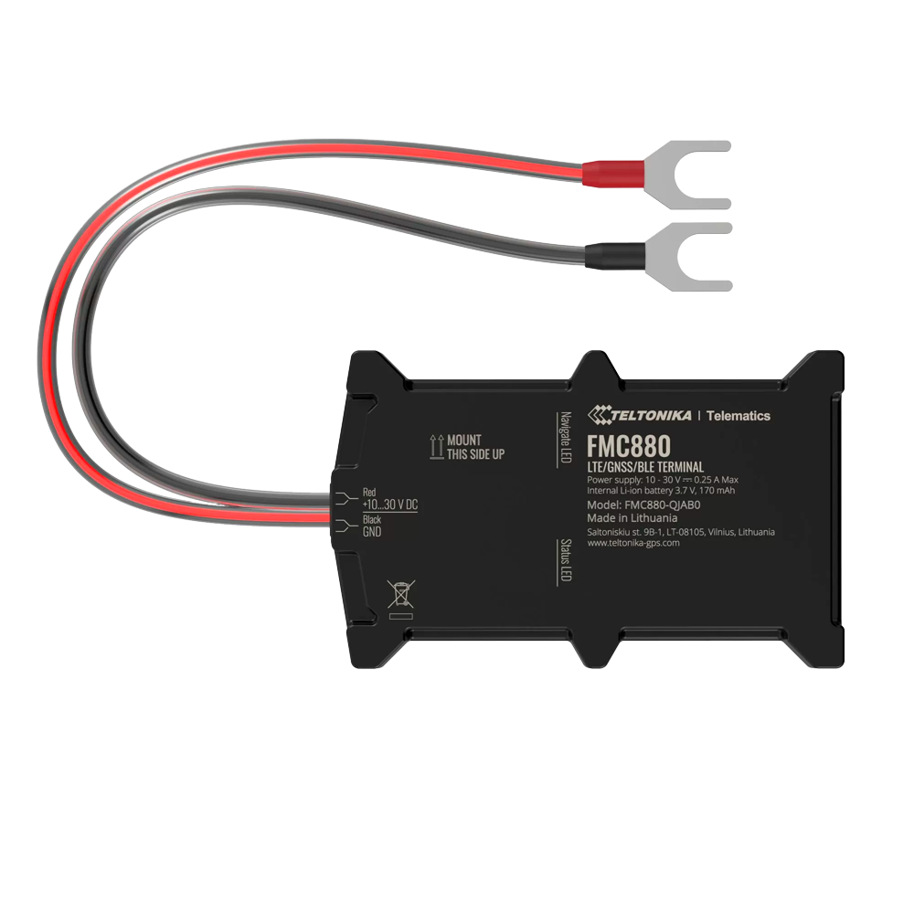 (TK-FMC880) Tracker Plug &amp; Play pour véhicules - Connexion à la batterie du véhicule - Installation dissimulée sous le capot - 4G et BLE pour TK-EYE - Micro-SIM - IP65
