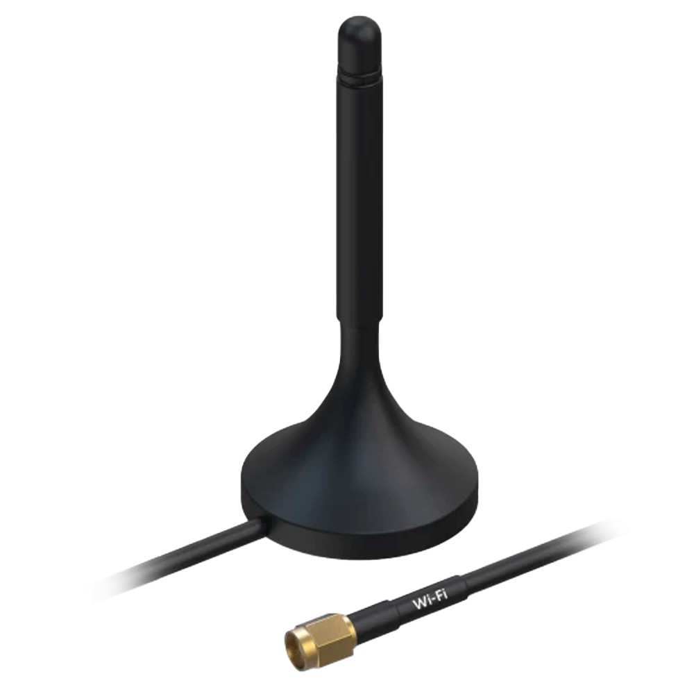 (TK-PR1KRF30) Teltonika - Antenne Wi-Fi magnétique - Fréquence 2400~2500 MHz  - Connecteur RP SMA mâle - Impédance 50 ohms - Câble de RG174 3 mètres de long