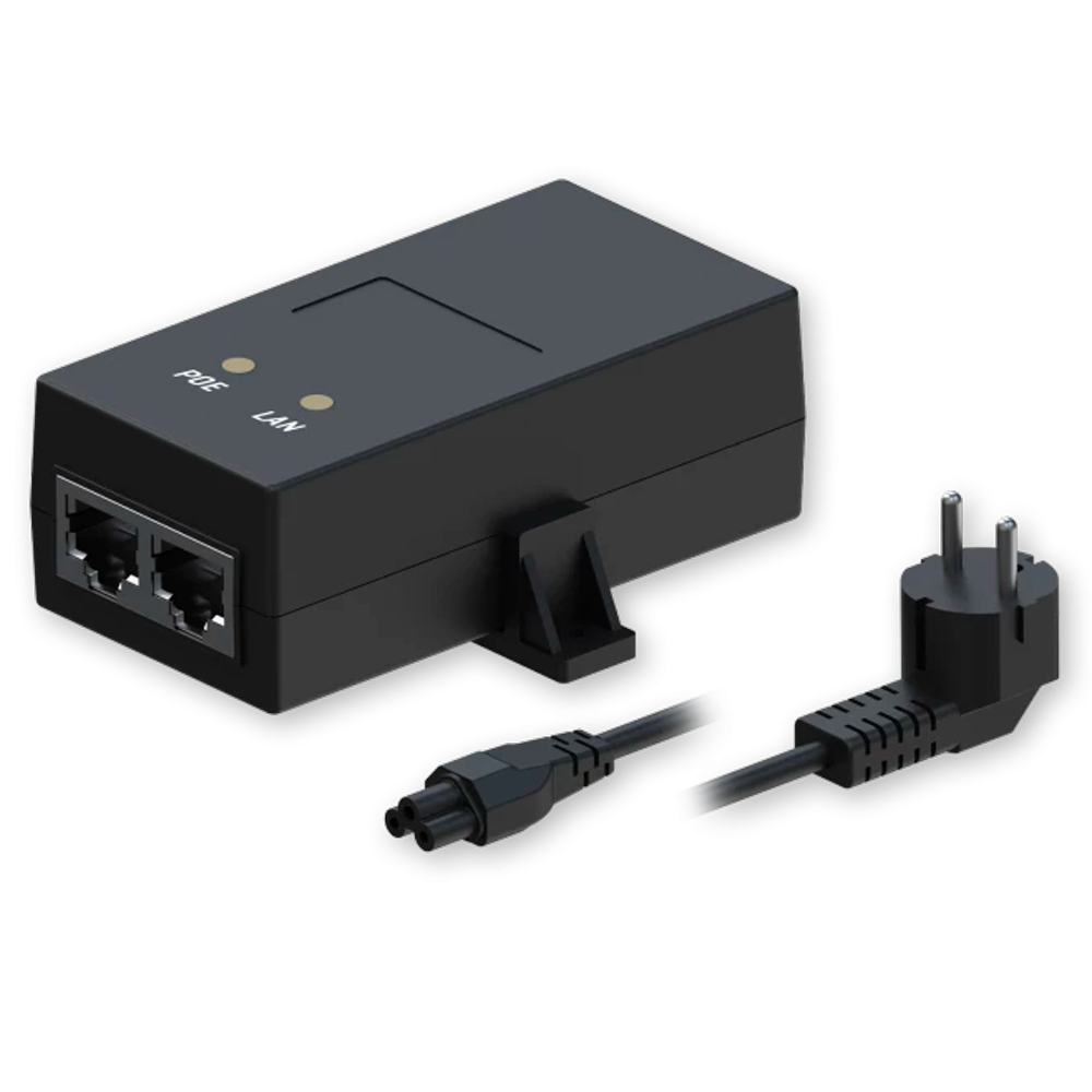 (TK-PR324EUB) Injecteur PoE passif - Entrée/Sortie RJ45 10/100/1000 Mbps - 24V 1A - Distance maximale 100 m - Compatible avec TK-PR1ICA70 et TK-PR1IC970 - Stabilisé et protégé