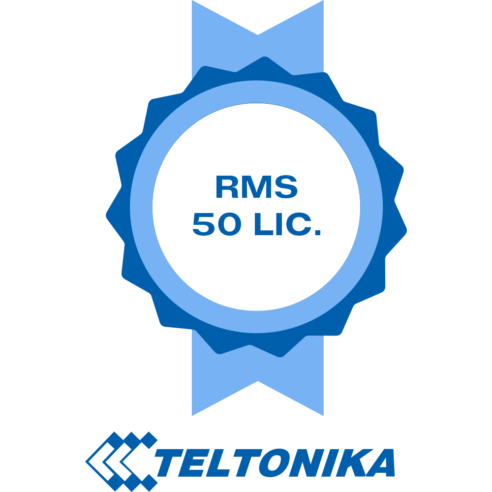 (TK-RMS-50LIC) Licences de la plateforme Teltonika RMS - Pack de 50 Licences (Crédits) - Télésurveillance du routeur Teltonika - Configuration à distance du routeur Teltonika - Gestion Telnet / SFTP / SSH / HTTP / HTTPS - 1 licence permet de gérer 1 routeur pendant 1 mois