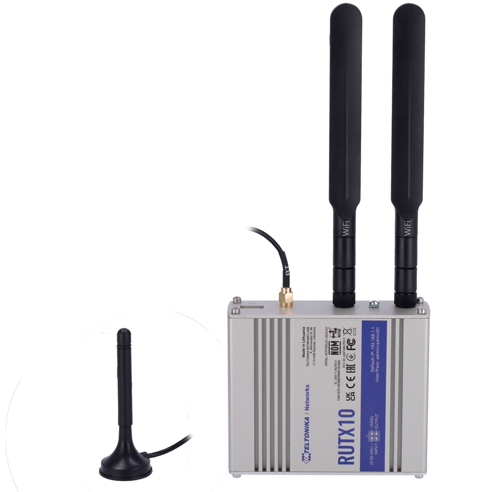 (TK-RUTX10) Routeur industriel Teltonika - Wi-Fi 5 - Bluetooth LE 4.0 - 4 ports Ethernet RJ45 Gigabit - USB 2.0  - Entrée/sortie numérique