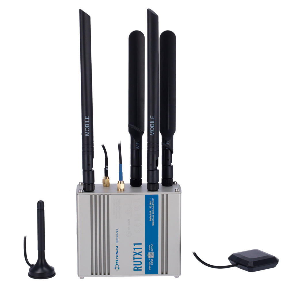 (TK-RUTX11) Routeur Teltonika 4G Industriel - Double SIM 4G Cat 6 - Wi-Fi 5 - Bluetooth LE 4.0 - Positionnement GNSS - 4 ports Ethernet RJ45 Gigabit