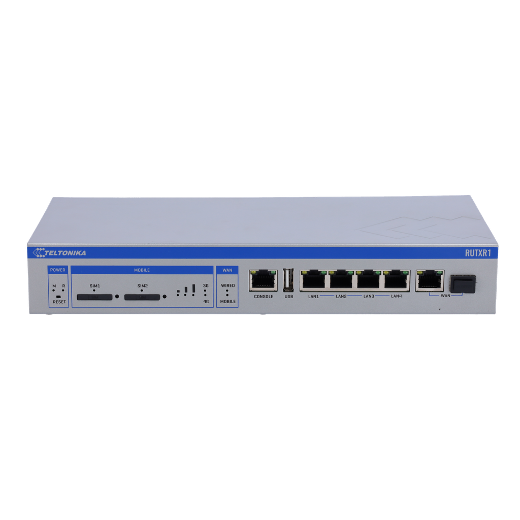 (TK-RUTXR1) Routeur Teltonika 4G Industriel - Double SIM 4G Cat 6 - Wi-Fi 5 - 4 ports Ethernet RJ45 Gigabit - Port SFP Gigabit - Enrackable