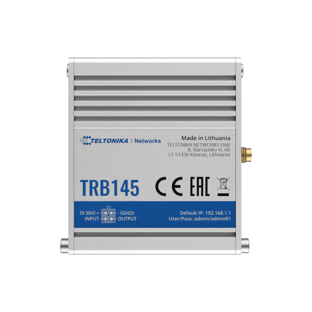 (TK-TRB145) Passerelle Teltonika 4G Industrielle - 4G Cat 1 / 3G / 2G - Port RS485 - Connecteur Micro USB - Design compact