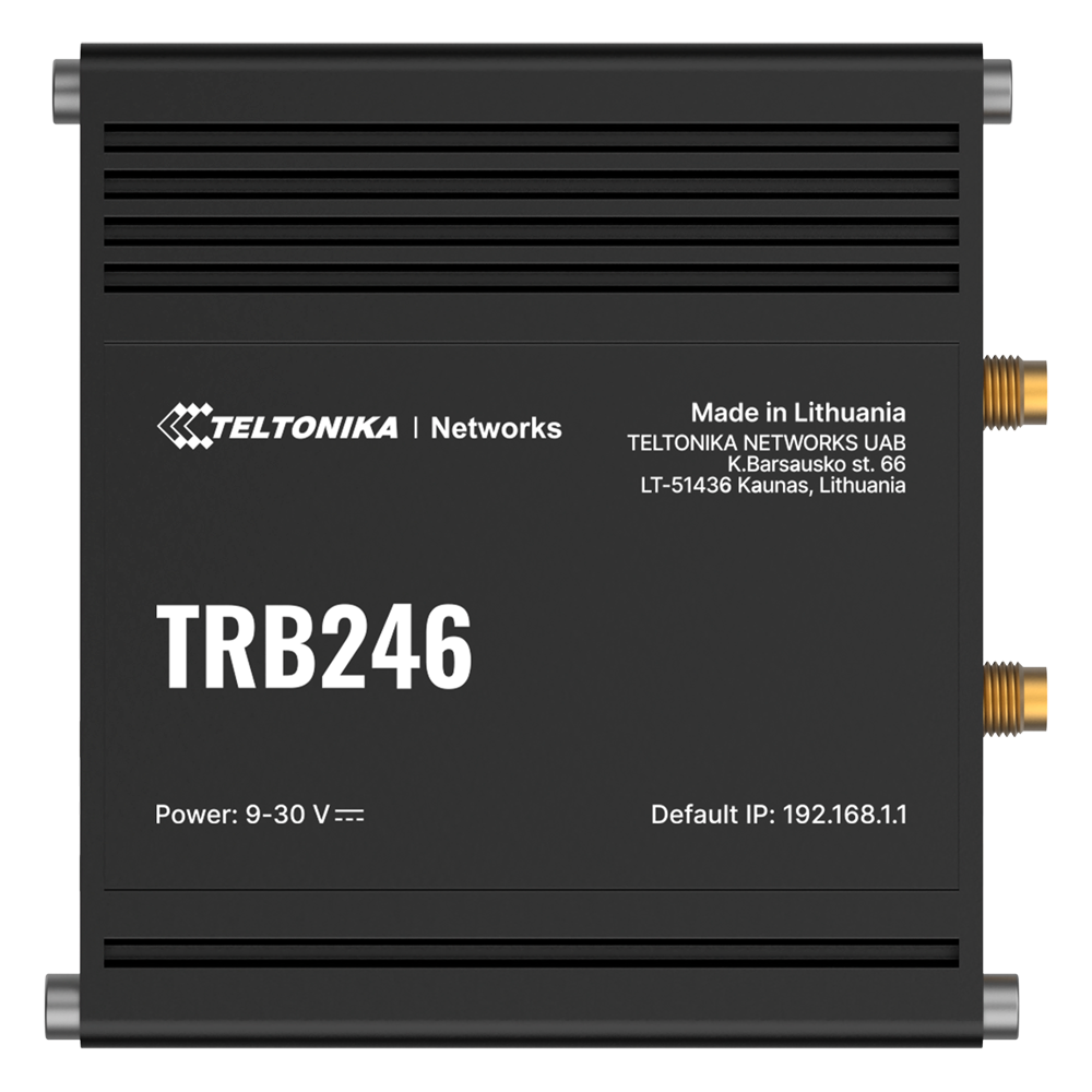 (TK-TRB246) Passerelle Teltonika 4G Industrielle - 4G Cat 4 / 3G / 2G - Port RJ45 10/100Mbps - Ports RS232 et RS485 - Dual SIM