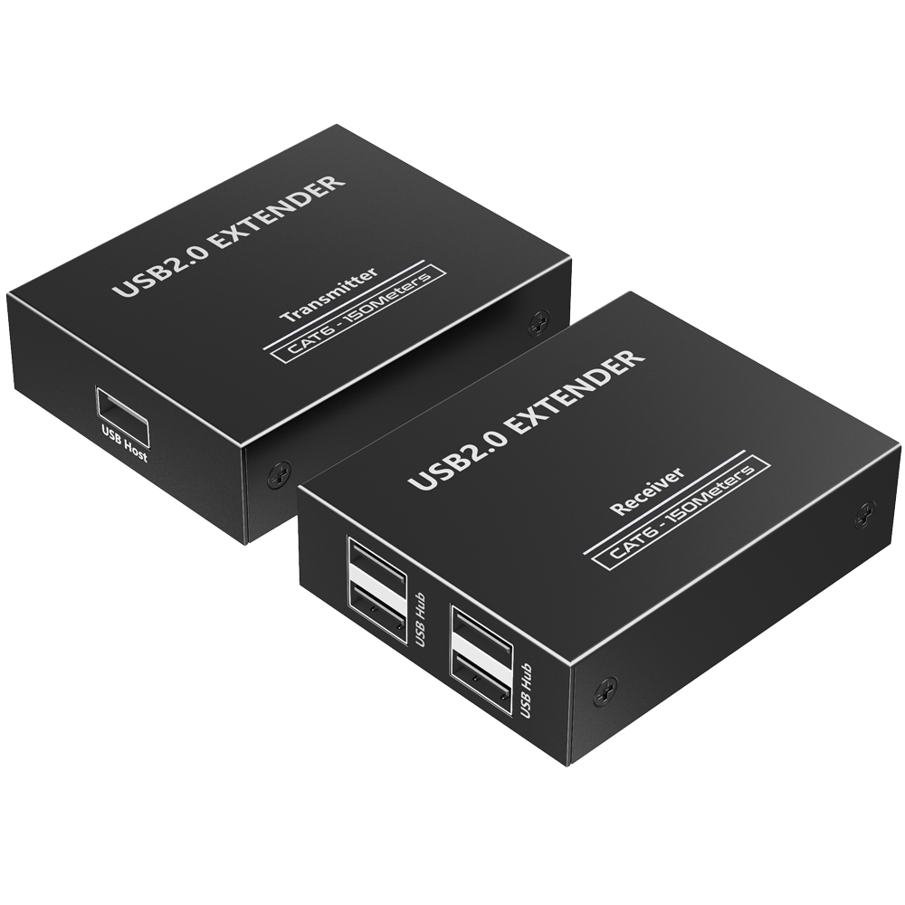 (USB-EXT-4-20) Extensor USB 2.0 LAN - 1 entrada USB - 4 salidas USB - Longitud máxima de conexión 150m - Plug and Play