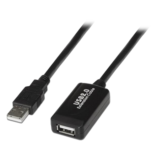 (USB1-5) Extenseur USB 2.0 - Longueur 5,0 m - Connecteurs USB A F/M - Actif - Couleur noir - Jusqu´à  480 Mbps