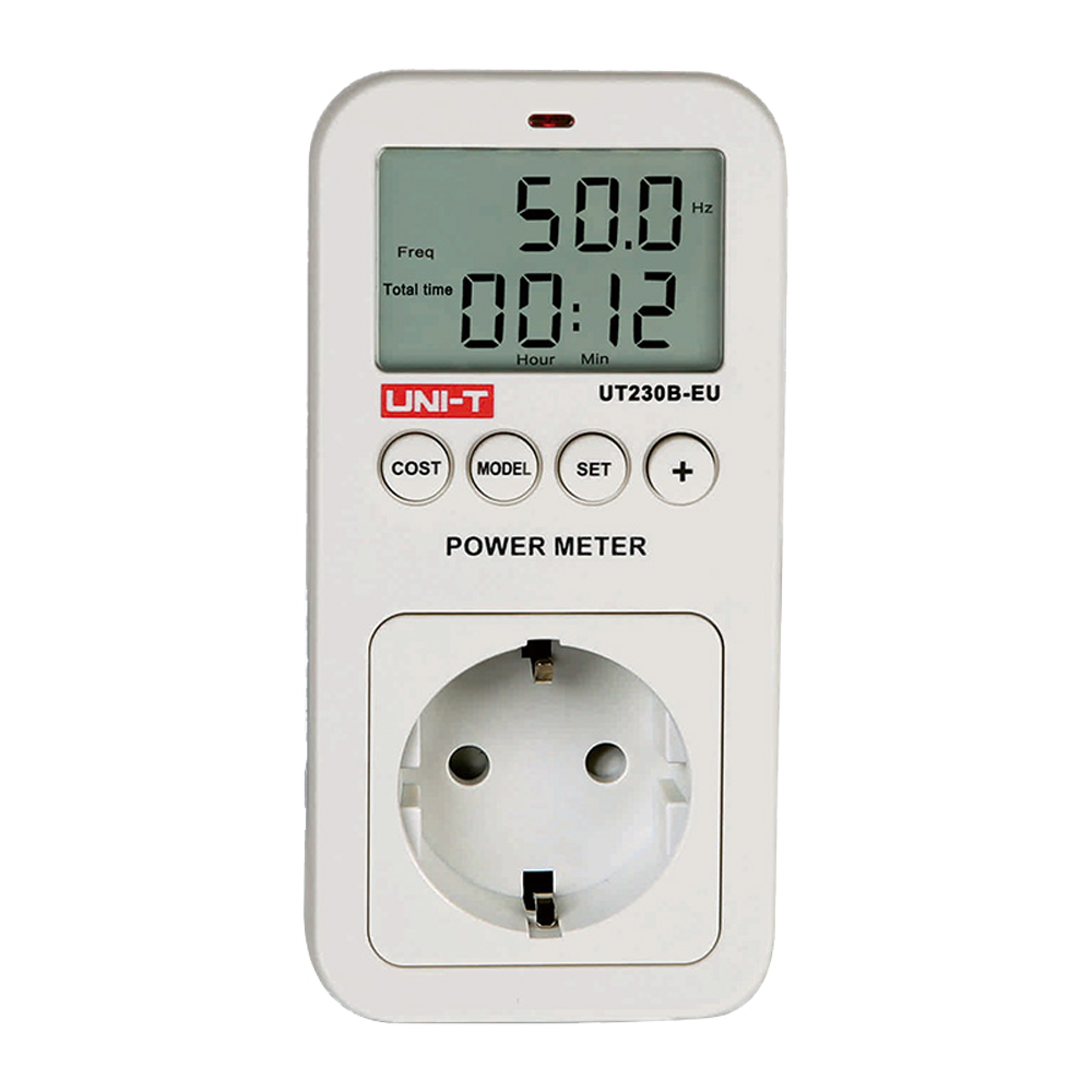 (UT230B-EU) Compteur de consommation d'électricité - Permet de connaître toutes les valeurs électriques - Calcul des coûts de consommation - Mesureur de CO2 intégré - Stockage des données - Connecter Schuko