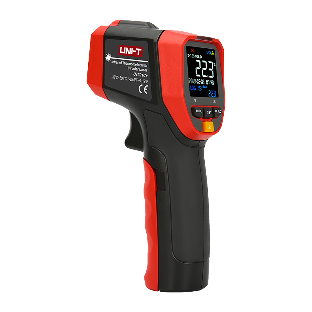 (UT301C+) Thermomètre infrarouge de précision - Plage de mesure -32ºC ~ 600ºC - Précision ±1.5ºC ou ±1.5% - Mesure sans contact et instantanée - Temps de réponse 250ms
