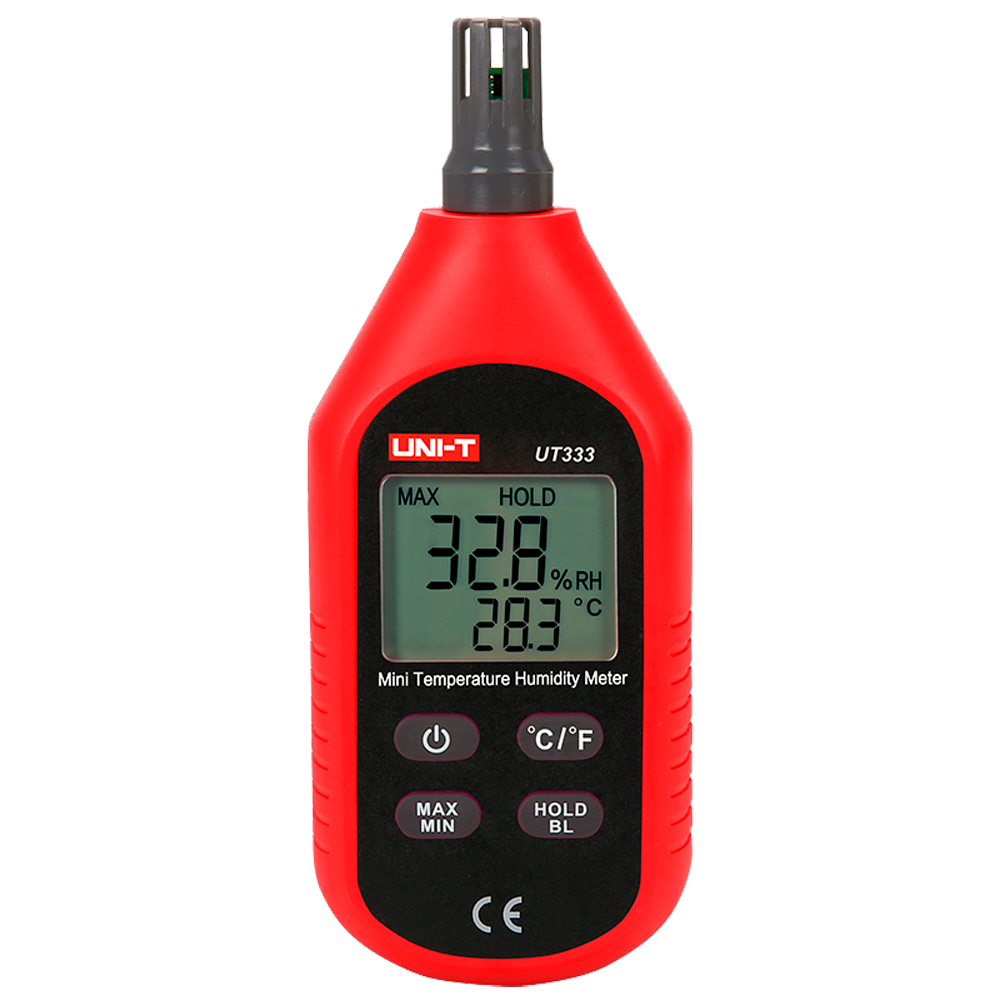(UT333) Compteur de conditions environnementales - Mesure de la température et de l'humidité - Conception légère et économique avec interface intuitive - Arrêt automatique