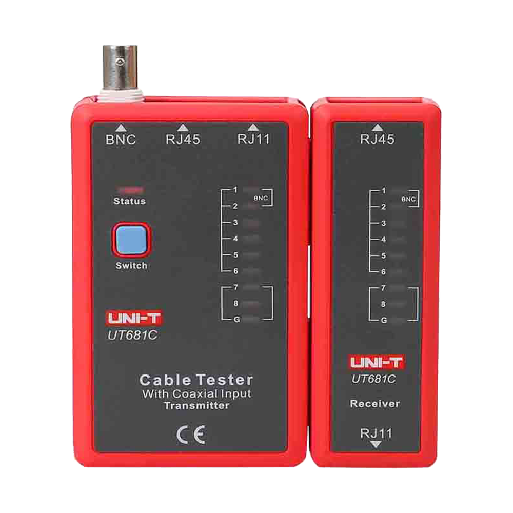 (UT681C) Testeur de câbles - Vérification de l'état des câbles RJ45/RJ11/BNC - Test mode rapide et mode lent - Arrêt automatique