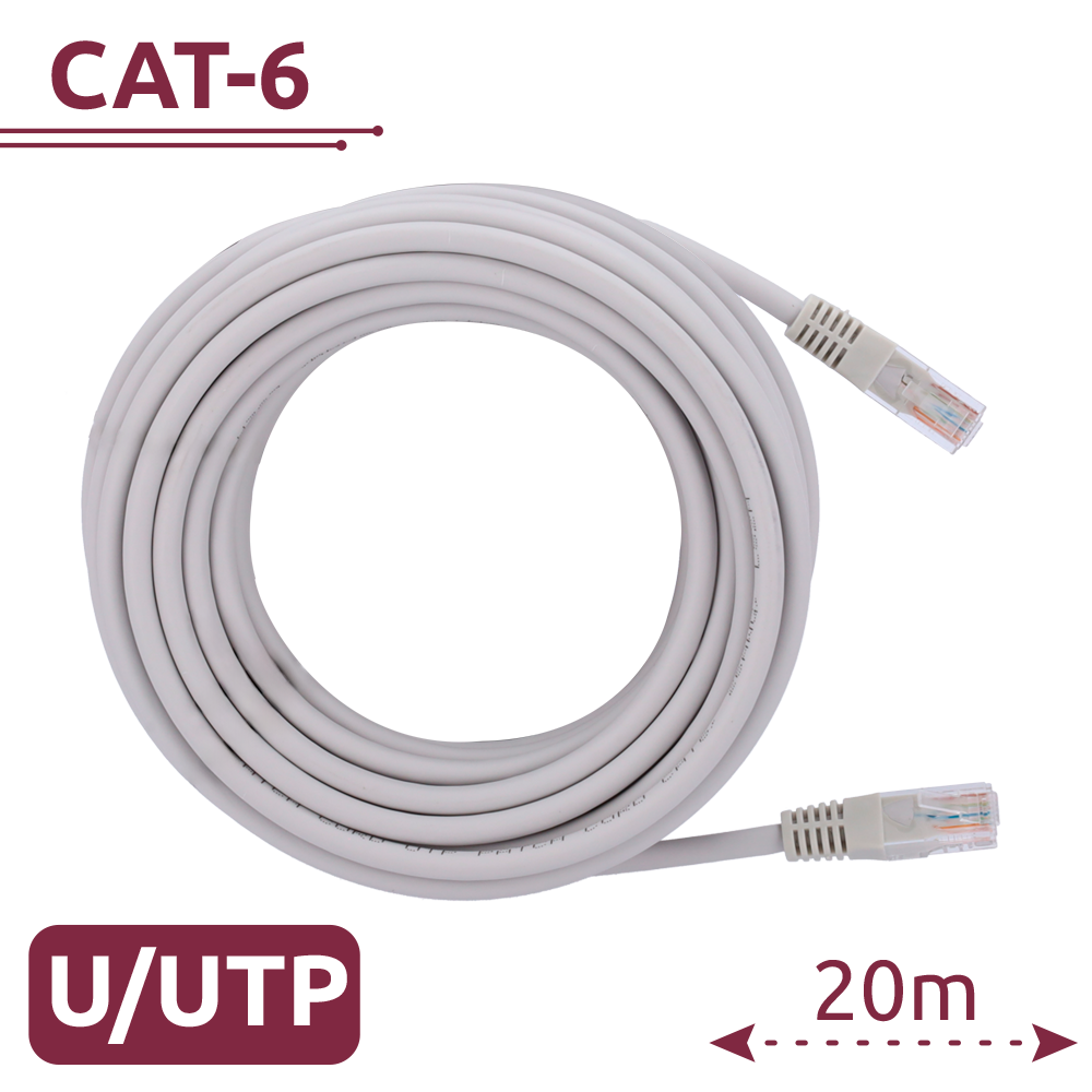 [UTP6-H-20W] (UTP6-H-20W) Câble UTP - Ethernet - Connecteurs RJ45 - Catégorie 6 - 20 m - Couleur blanche
