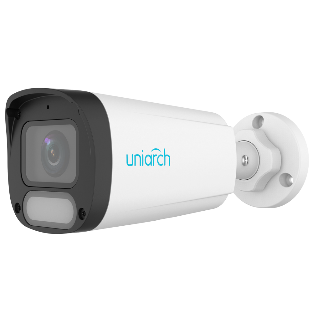 (UV-IPC-B242-ADF28K-WP) Caméra Bullet IP | Uniarch - 2 MP | Objectif 2.8 mm | microSD 512 Go - Lumière blanche 30 m | WDR 120 dB - Color Hunter avec la technologie WISE-ISP - PoE | UMD | IP67 - Bouton de réinitialisation : Microphone intégré