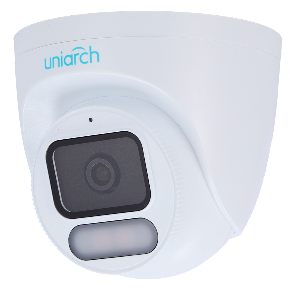 [UV-IPC-T244-ADF40K-WP] (UV-IPC-T244-ADF40K-WP) Caméra IP Turret | Uniarch - 4 MP | Objectif 4 mm | microSD 512 Go - Lumière blanche 30 m | WDR 120 dB - Color Hunter avec la technologie WISE-ISP - PoE | UMD | IP67 - Bouton de réinitialisation : Microphone intégré