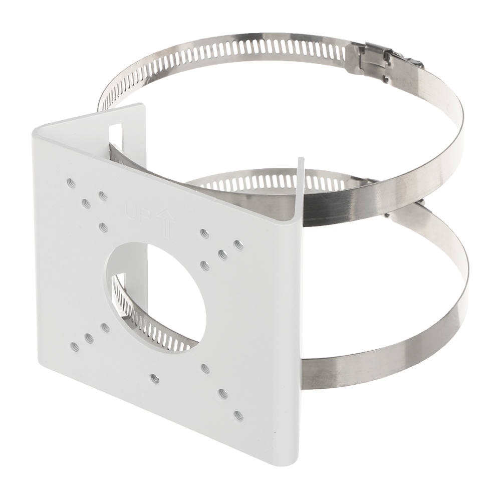 (UV-TR-UP06-B-IN) Support pour mâts - Pour caméras bullet - Convient pour une utilisation en extérieur - Rang diamètre 55~127 mm - Couleur blanche - Passage de câble