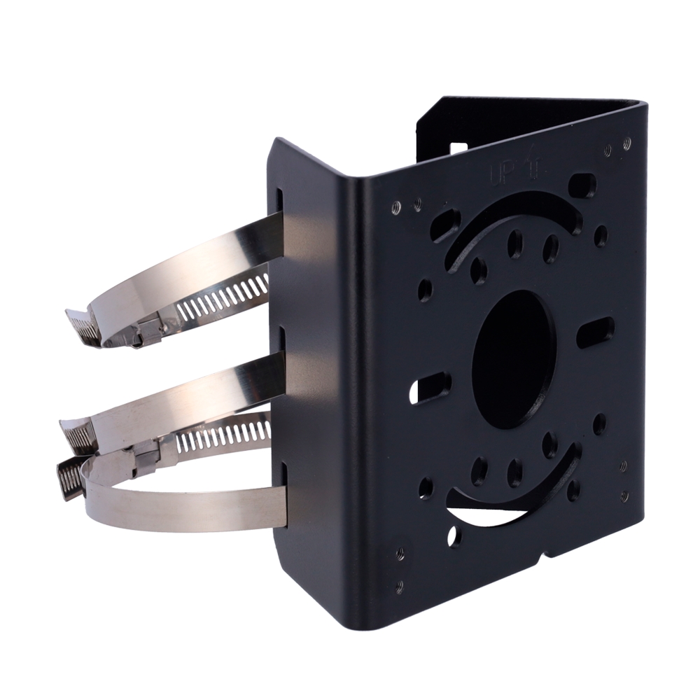 (UV-TR-UP06-IN-BLACK) Support pour mâts - Pour caméras dôme - Convient pour une utilisation en extérieur - Rang diamètre 67~127 mm - Couleur noir - Passage de câble