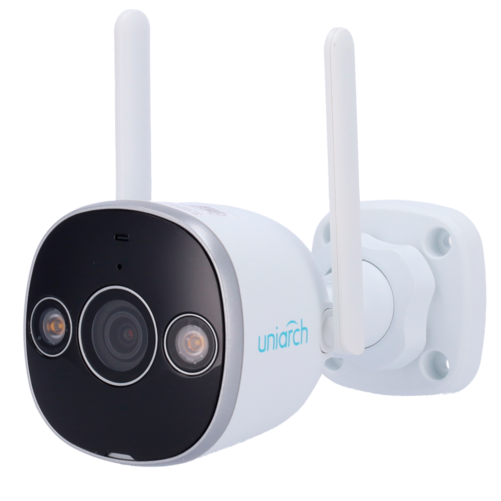 (UV-UHO-B2D-M3F3D) Caméra IP Wi-Fi Uniarch Panda série B - Résolution jusqu'à 3Mpx, haute qualité d'image - Détection des personnes et des véhicules - MicroSD 128GB - Double éclairage intelligent: IR et lumière blanche - Audio Bidirectionnel: Microphone et haut parleur - Ultra H.265 | IP67