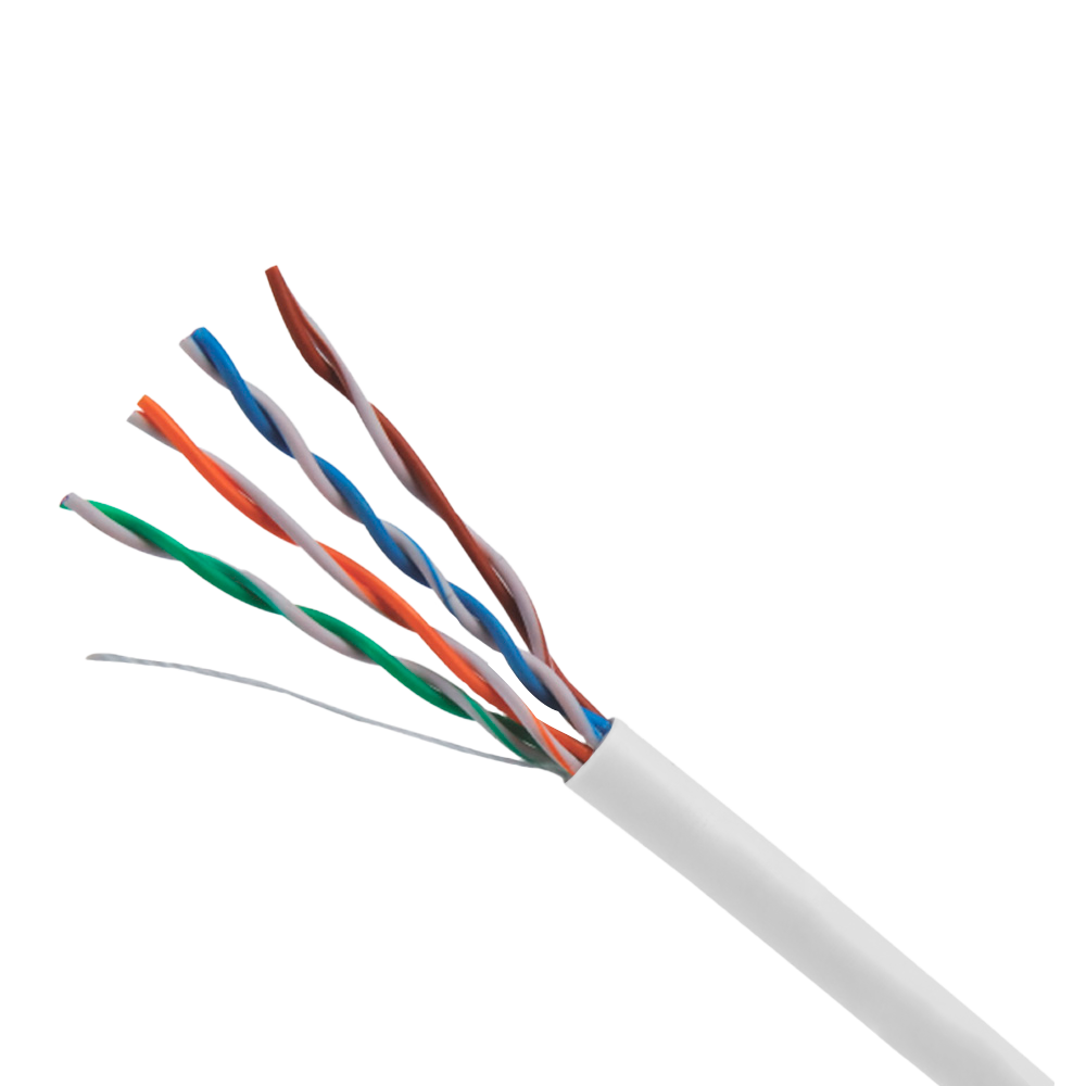 (UV-UTP5E-300-BC24AWG-DCA-B-W) Catégorie de câble UTP Uniview 5E, - Conducteur OFC,100% cuivre - Diamètre 24 AWG-0,50mm - Certifié Dca-s2,d2,a1 - Revêtement extérieur LSZH / Blanc - Livré dans une boîte en carton de 305 mètres