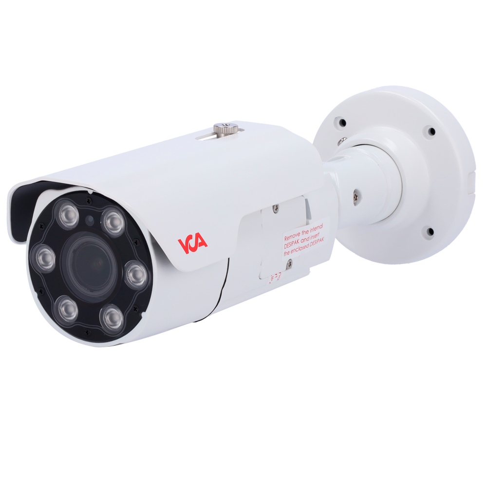 (VCA-IPAi65A05-ZR) VCA Technology - modelo VCA-IPAi65A05-ZR, gama IPAi - Cámara IP bullet 5MP IR AI - Resolución 5MP lente 6 ~ 50mm. IR 40m. - Analítica de video VCA (deep learning opcional) - Compatible ONVIF perfil S/T/M, NDAA, IK10, IP67