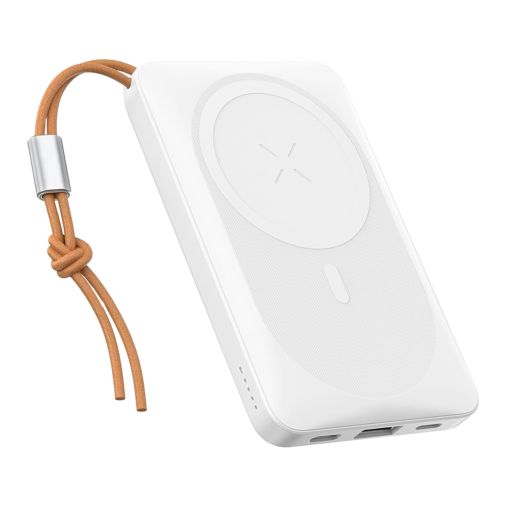 (VG-W1151-W) Batterie externe magnétique sans fil VEGER - Capacité 10000mAh - Entrées USB-C, Lightning  - Sorties USB-C, USB-A, sans fil  - Charge 3 dispositifs à la fois - Charge rapide PD20W