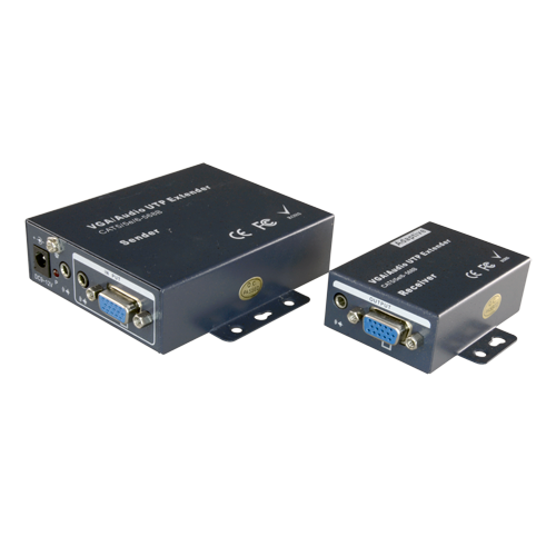 (VGA-EXT) Extenseur actif VGA - Émetteur et le récepteur - Portée 100 m - Câble UTP Cat 5/5e/6 - Jusqu'à 1920x1440 - Alimentation DC 12 V