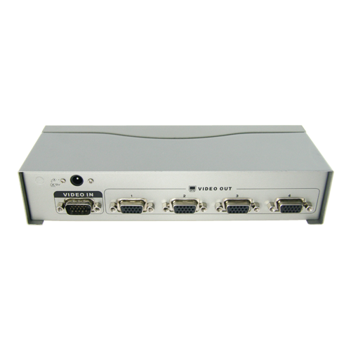 (VGA-SPLITTER-4) Multiplicateur de signal VGA - 1 entrée VGA - 4 sortie VGA - VGA, SVGA, XGA, Multisync - Distance maximale aux moniteurs: 65 mètres - Alimentation DC 9 V