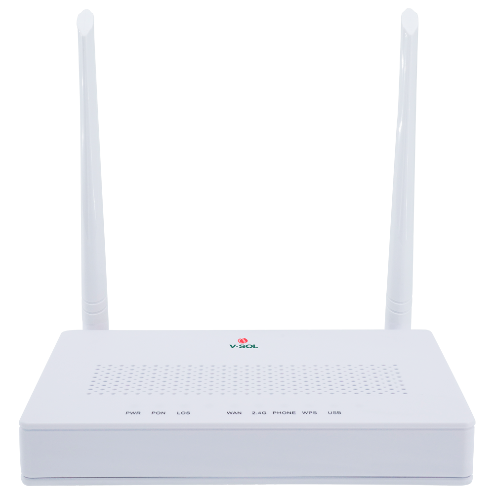 (VSOL-HG325N) V-SOL Router ONT Wi-Fi 4 - 1X PON  4x LAN RJ45 10/100/1000Mbps 1x RJ11 - 802.11ac 2x2 doble banda 2.4 y 5GHz  - Ideal para FTTH doméstico y empresarial
