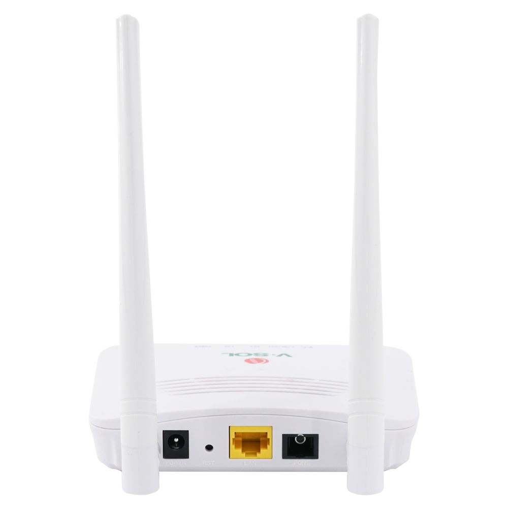 (VSOL-V2801RGW) V-SOL Router ONT Wi-Fi 5 AC1200 - 1X PON  4x LAN RJ45 10/100/1000Mbps 1x USB3.0 - 802.11ac 2x2 doble banda 2.4 y 5GHz  - Ideal para FTTH doméstico y empresarial - Diseñado para crear una red Mesh completa