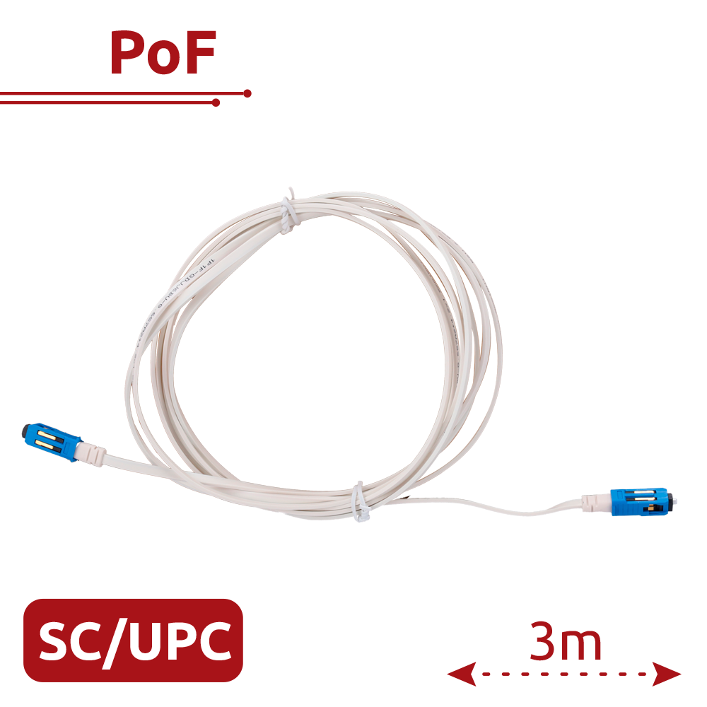 (VSOL-VPOF-SC-UPC-3M) V-SOL - Cable PoF - Permite inyectar datos y alimentación por fibra - Conector SC UPC simplex - Longitud 3m
