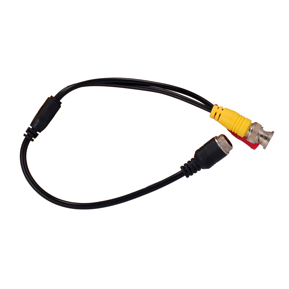(VW-CABLE-M12-BNC) Câble M12M vers BNC + DC - Câble de conversion pour caméras streamax - Compatible avec streamax - Longueur 35cm