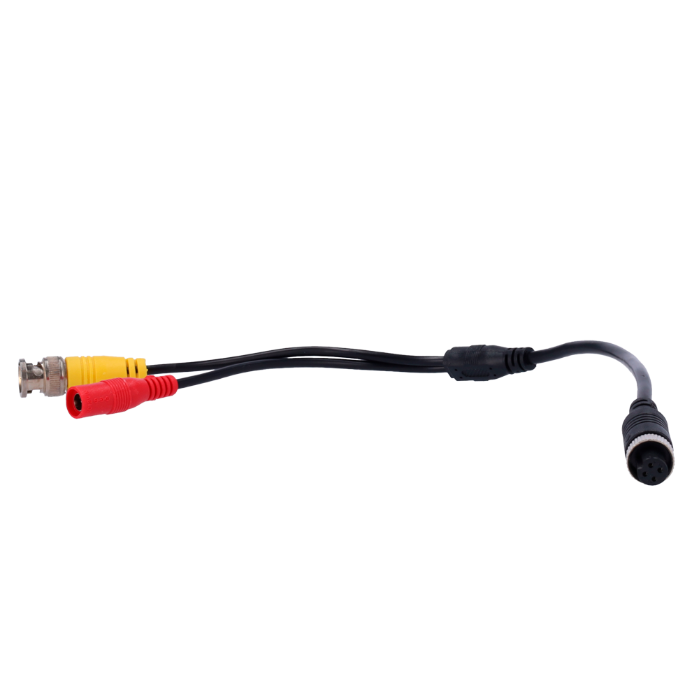 (VW-MON-CABLE-BNC-OUT) Câble M12F vers BNC + DC - Câble de sortie vidéo pour le moniteur - Compatible avec streamax - Longueur 35cm
