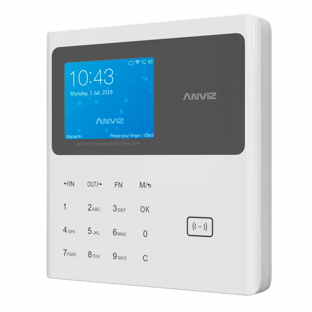 (W1C-PRO) Pointeuses - Carte EM et code PIN  - 10.000 utilisateurs | 100.000 registres - TCP/IP et USB - 2.8" TFT | 8 Modes de présence - CrossChex