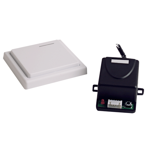 (WBK-400RC) Relais sans fil avec bouton poussoir - Pour toute porte - Fonctionnement NO/NF/COM - Fréquence 433.92 MHz - Jusqu'à 50 mètres de transmission - Installation simple