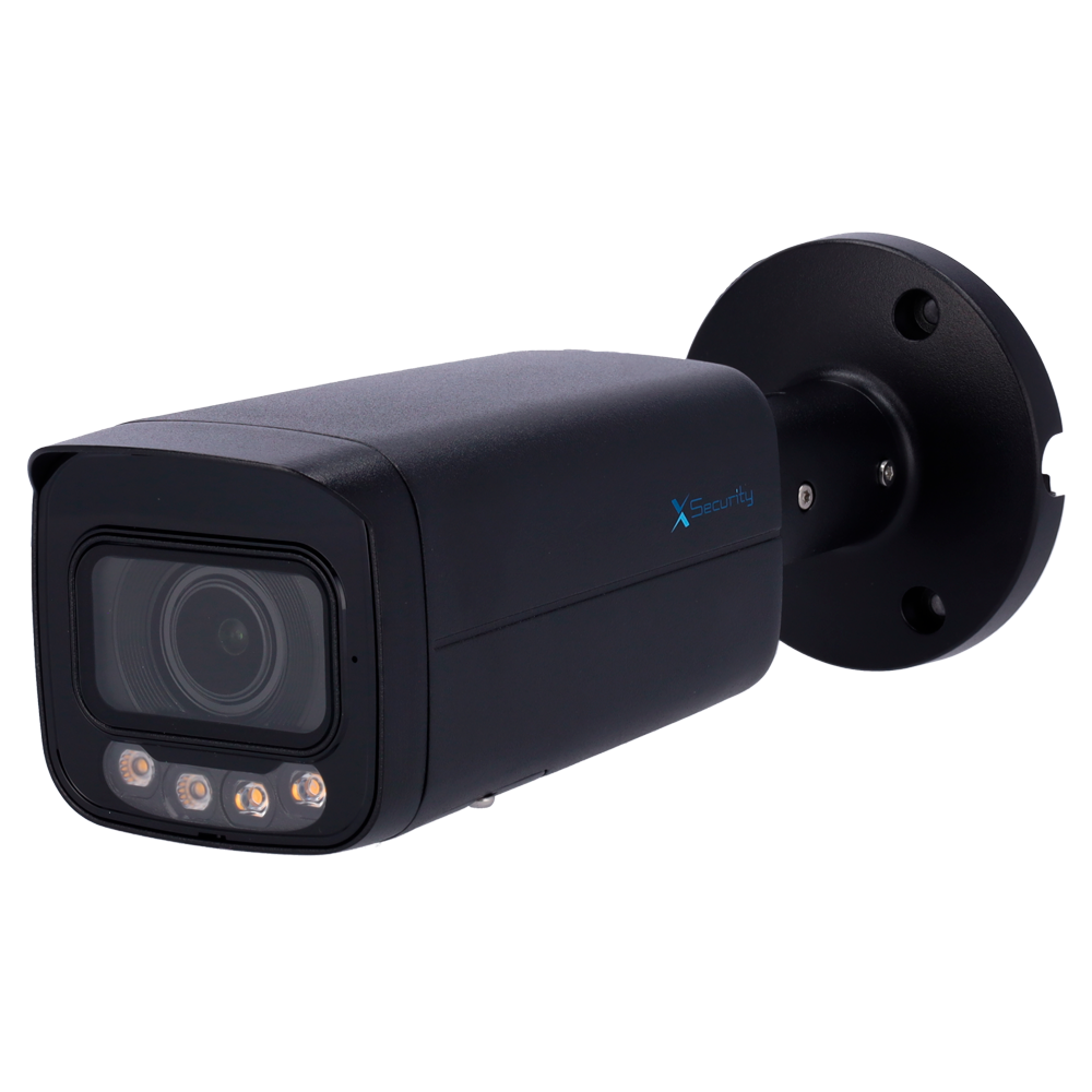(XS-IPB829ZA-6P-DL-WIZ-BLACK) X-Security Cámara IP Bullet - 6 Megapíxel  (3288x1850) - Lente Motorizada 2.7~13.5mm - WDR 120dB | Dual Light (IR 60m y Luz Blanca 60m) - WizSense, con clasificación de humano y vehículo - MicroSD | IP67 | PoE | SMD Plus