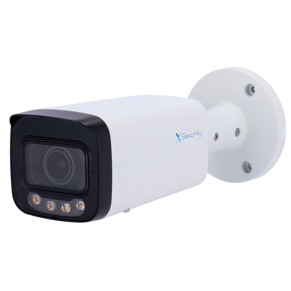 (XS-IPB829ZA-8P-DL-WIZ) Caméra IP Bullet X-Security - 8 Mégapixel (3840x2160) - Objectif motorisé 2.7~13.5mm - WDR 120dB | Dual Light(IR 60m et lumière blanche 60m) - WizSense, avec classification des personnes et des véhicules - MicroSD 256GB / IP67