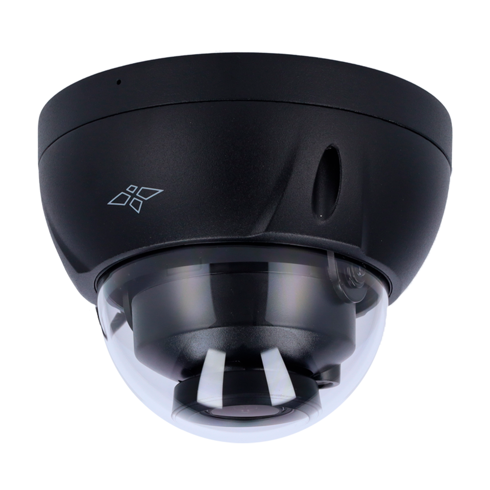 (XS-IPB830ZWA-4P-AI-BLACK) Caméra dôme IP X-Security Noir - 4 Mégapixel (2688 × 1520) - Objectif 2.7–13.5 mm / Portée des LED 40 m - WDR 120 dB | Microphone intégré - PoE | H.265+ - Fonctions intelligentes