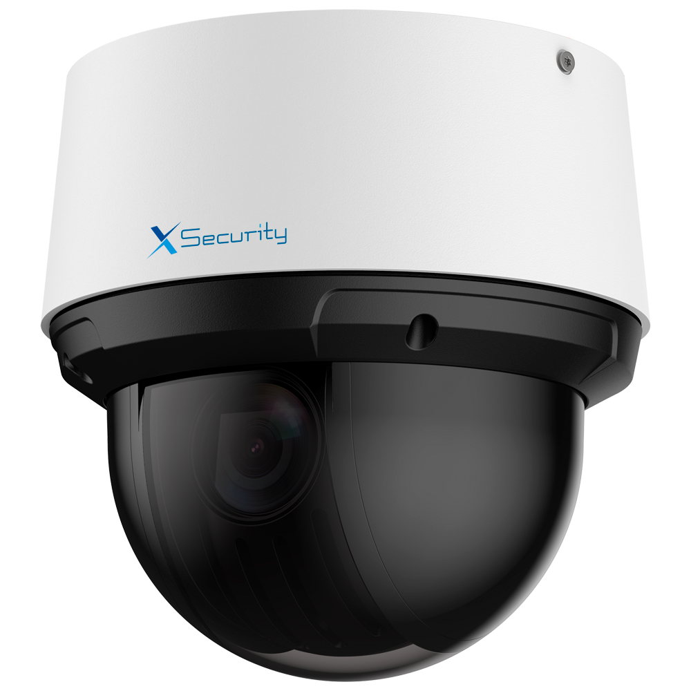 (XS-IPSD4025ITA-4U-WIZ-R) Caméra IP PTZ X-Security 4 Mpx Gamme Pro - Objectif varifocal 5~125 mm (zoom optique 25x)) -  IR 50 m | Starlight | Dôme de protection - IVS (protection du périmètre) | SDM 3.0 - Détection des visages | Suivi automatique - IP66 | Audio | Alarmes | PoE+ | MicroSD