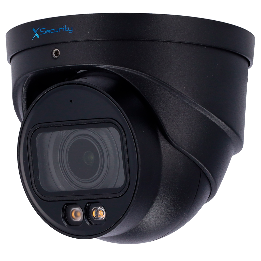 (XS-IPT990ZA-4P-DL-WIZ-BLACK) Caméra IP Turret de X-Security  - 4 Mégapixel (2688x1520) - Objectif motorisé 2.7~13.5mm - WDR 120dB | Dual Light(IR 40m et lumière blanche 40m) - WizSense, avec classification des personnes et des véhicules - MicroSD 256GB / IP67