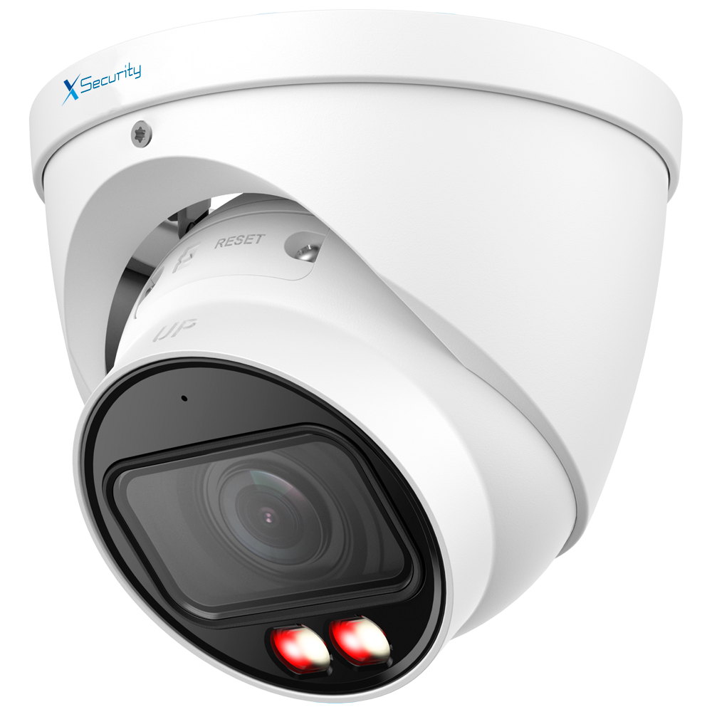 (XS-IPT990ZA-6P-DL-WIZ) X-Security Cámara IP Turret  - 6 Megapíxel (3288x1850) - Lente Motorizada 2.7~13.5 mm - WDR 120dB | Dual Light alcance 40 m - WizSense, con clasificación de humano y vehículo - MicroSD | IP67 | PoE | SMD Plus