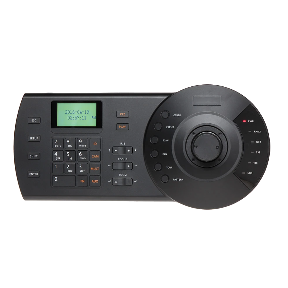 (XS-KB1000N-E) Clavier de contrôle IP X-Security - Écran LCD - Connexion RS485 / RS422 / RJ45 / RS232 - Joystick 3 axes
