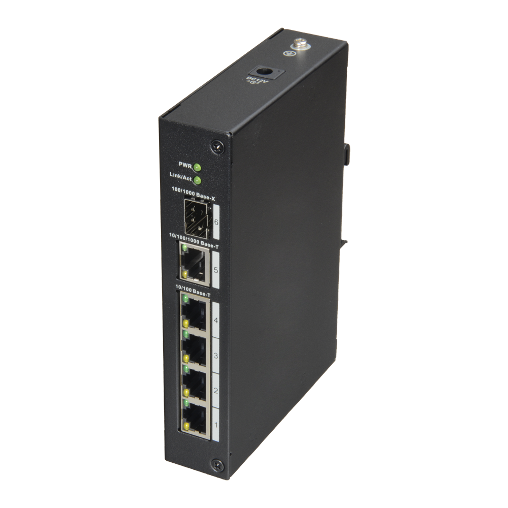 (XS-SW06-DIN) X-Security - Switch de bureau - 4 ports RJ45 + 1 Gigabit Combo Port - Vitesse 10/100 Mbps - Plug &amp; Play - Technologie d'économie d'énergie